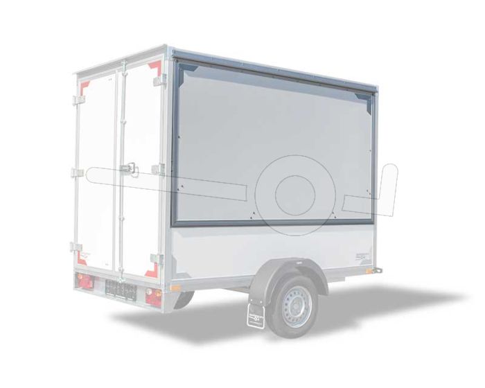 Optionele zijklep voor Twins Trailers gesloten aanhangwagen.