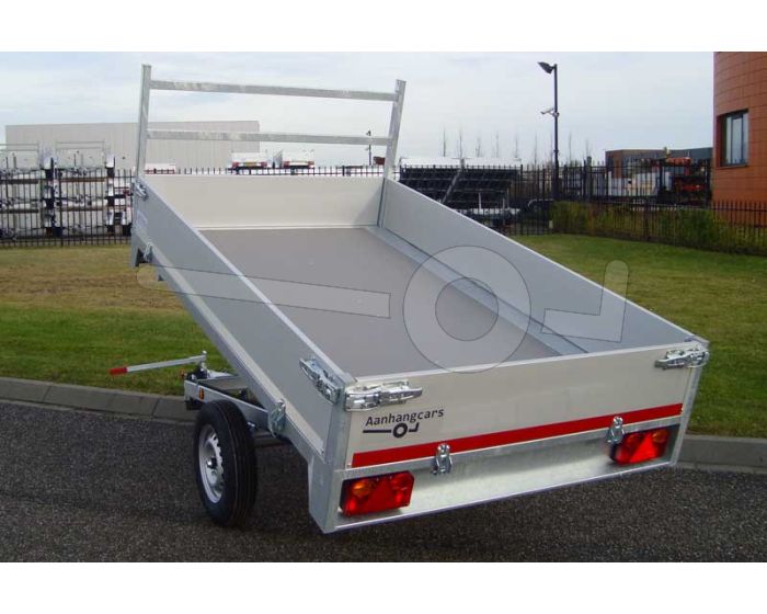 Twins Trailers enkelas achterwaartse kipper aanhangwagen 257x157cm 750kg ongeremd