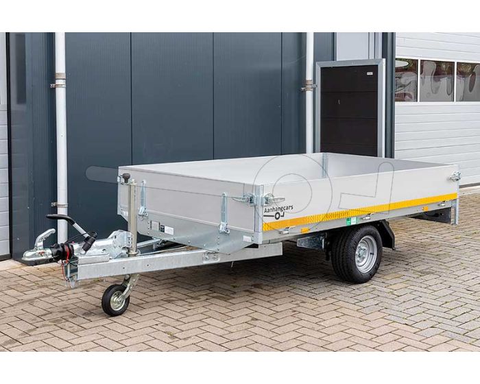 Eduard plateauwagen 2314-1-PB30-150-56, laadbak 230x145cm met 30cm borden, laadvermogen 1500kg op laadvloerhoogte 56cm