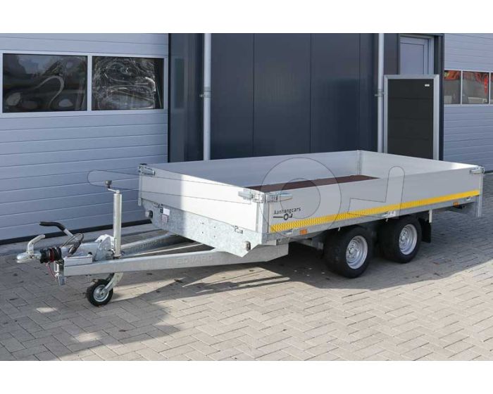 Eduard plateauwagen 310x160cm met 30cm borden, bruto laadvermogen 2000kg laadvloerhoogte 56cm