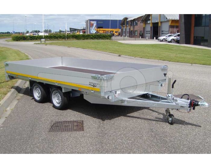Eduard plateauwagen tandemas 406x200cm. Bruto laadvermogen 2700kg. Laadvloerhoogte 72cm.