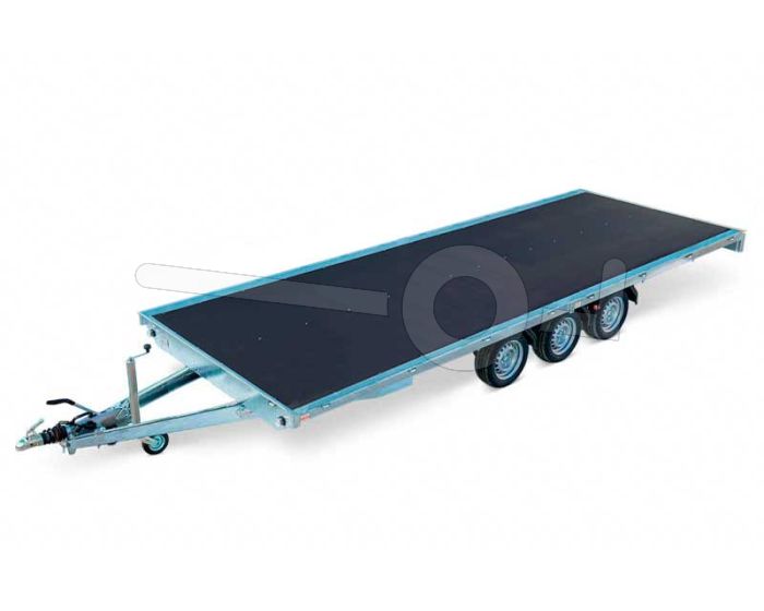 Eduard geremde tridem plateauwagen 4522-5-PV-350-56, 456x220cm vlakke laadvloer zonder borden, 3500kg bruto laadvermogen, laadvloerhoogte 56cm met 195/55R10 banden