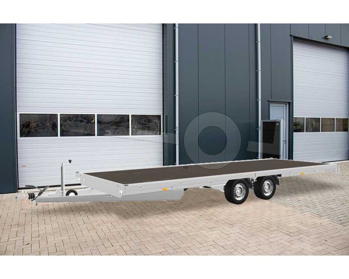 Eduard plateauwagen 6020-4-PV-350-63, Lxb 606x200cm, Bruto 3500kg (2740kg netto), Lvh 63cm, Vlak zonder borden, Tandemas geremd, Banden 195/50R13