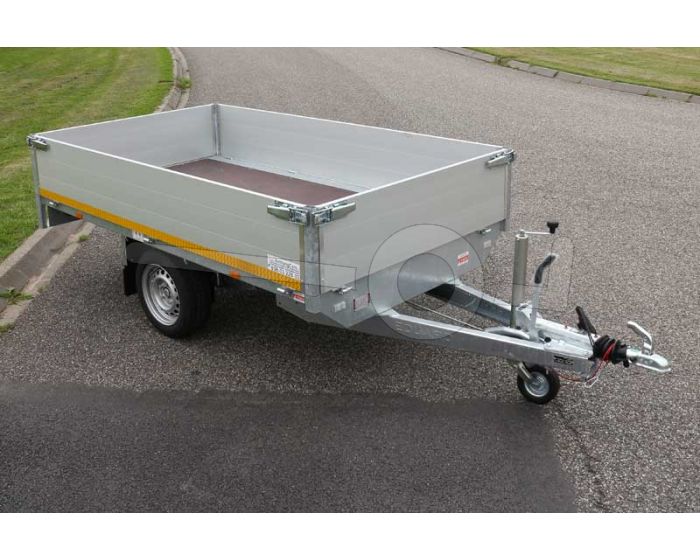Eduard multitransporter enkelas 260x150cm 30cm aluminium borden 1000kg ongeremd laadvloerhoogte 72cm