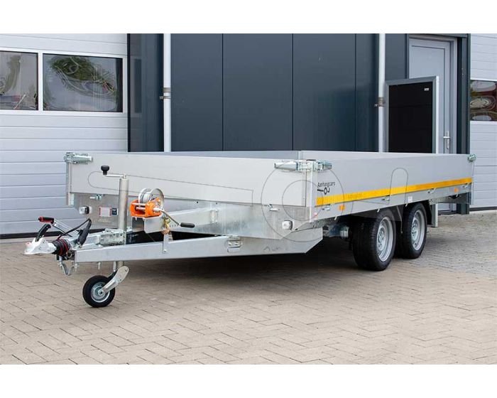 Vooraanzicht Eduard multitransporter 4018-4-PMB30-300-63 30cm laadborden 406x180cm bruto laadvermogen 3000kg laadvloerhoogte 63cm