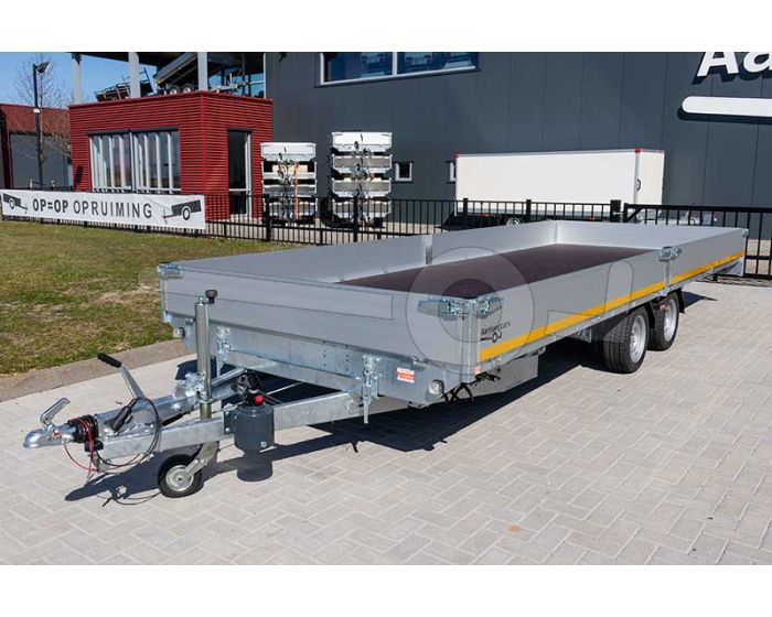 Eduard kantelbare multitransporter 506x220cm bruto totaalgewicht 3500kg laadvloerhoogte 63cm type 5022-4-AOB30-350-J-63 met 30cm borden