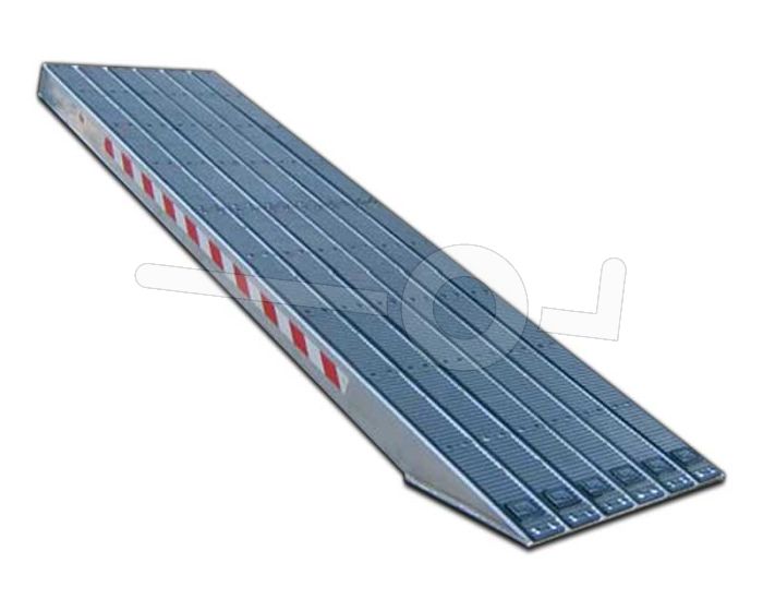 Aluminium oprijplaat Metalmec M120S/4/30 met rubber loopvlak 300x48cm draagvermogen 8750kg