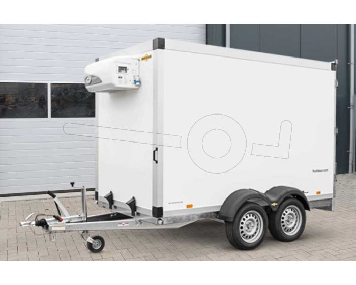 Humbaur tandemas koelwagen HK 253218-20PF30-Basic 318x173x188cm met dubbele afsluitbare achterdeuren.