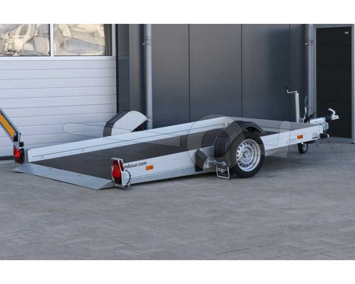 Humbaur hydraulisch zakbare transporter HKT 132817 S, 280x176cm, bruto laadvermogen 1350kg, met elektrische bediening op de dissel