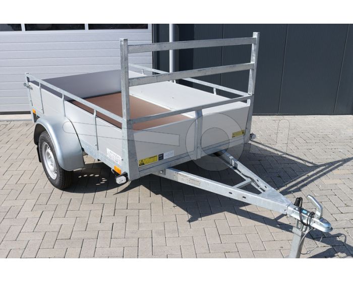 Twins Trailers aanhangwagen 257x157 (lxb bak), 750kg netto), laadvloerhoogte aluminium borden met railing, banden 13", enkelas
