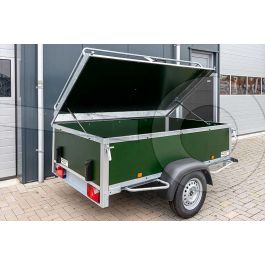 Havoc vegetarisch reservoir Bagagewagen 200x110x60 (lxbxh bak), 750kg (530 netto). Groene betonplex panelen, banden 13", enkelas Havoc vegetarisch reservoir Bagagewagen 200x110x60 (lxbxh bak), 750kg (530 netto). Groene betonplex panelen, banden 13", enkelas
