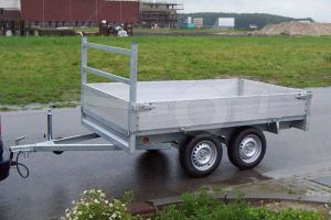 Plateauwagen Twins Trailers tandemas 307x157cm 750kg ongeremd