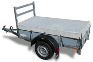 Vlakzeil compleet, voor Twins Trailers bakwagen 225x132, grijs, ongemonteerd