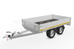 Eduard plateauwagen 2514-4-PB30-075-63, 250x145cm, bruto 750kg geremd, laadvloerhoogte 63cm, geremde tandemasser.