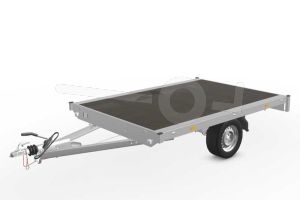 Eduard plateauwagen 2618-3-PV-075-63, Lxb 260x180cm, Bruto 750kg (427kg netto), Lvh 63cm, Vlak zonder borden, Enkelas geremd, Banden 195/50R13