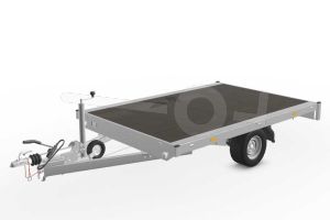 Eduard plateauwagen 2618-3-PV-135-56, Lxb 260x180cm, Bruto 1350kg (1027kg netto), Lvh 56cm, Vlak zonder borden, Enkelas geremd, Banden 195/55R10