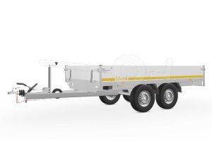 Eduard plateauwagen 3015-4-P3-2072, Lxb 300x150cm, Bruto 2000kg (1591kg netto), Lvh 72cm, Alu borden 30cm, Tandemas geremd, Banden 155/80R13.
