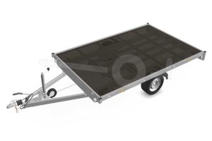 Eduard plateauwagen 3120-3-PV-135-63, Lxb 310x200cm, Bruto 1350kg (673kg netto), Lvh 63cm, Vlak zonder borden, Enkelas geremd, Banden 195/50R13