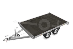 Eduard plateauwagen 3120-4-PV-200-63, Lxb 310x200cm, Bruto 2000kg (1533kg netto), Lvh 63cm, Vlak zonder borden, Tandemas geremd, Banden 195/50R13