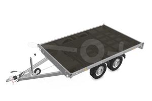 Eduard plateauwagen 3120-4-PV-200-72, Lxb 310x200cm, Bruto 2000kg (1533kg netto), Lvh 72cm, Vlak zonder borden, Tandemas geremd, Banden 155R13
