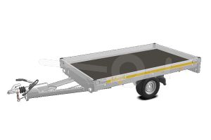 Eduard motortransporter 2615-3-PO1-1056, Lxb 260x150cm, Bruto 1000kg (647kg netto), Lvh 56cm, Alu borden 10cm, Enkelas geremd, Banden 195/55R10, Met oprijplaten (geen lier).