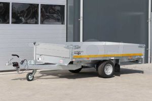 Eduard multitransporter 2615-3-POB30-100-56, Lxb 260x150cm, Bruto 1000kg (630kg netto), Lvh 56cm, Alu borden 30cm, Enkelas geremd, Banden 195/55R10, Met oprijplaten (geen lier).