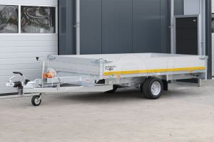 Eduard multitransporter enkelas 310x160cm 30cm aluminium borden 1500kg laadvloerhoogte 56cm