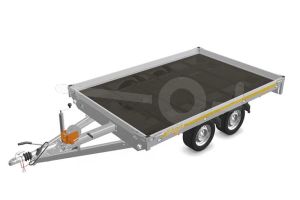 Eduard multitransporter 3120-4-PMB10-270-63, Lxb 310x200cm, Bruto 2700kg (2069kg netto), Lvh 63cm, Alu borden 10cm, Tandemas geremd, Banden 195/50R13, Met oprijplaten en lier.