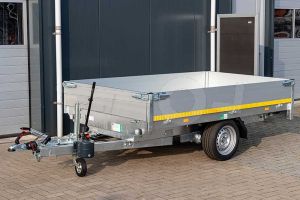 Achterwaartse kipper Eduard, enkelas, afmeting 260x150cm, bruto laadvermogen 1500kg, handmatig bediening