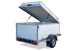 Deksel aan voorzijde scharnierend als optie op de Power Trailer bagagewagen