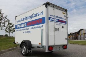 Verhuur gesloten aanhangwagen, Bakafmeting 251x132x152 (lxbxh), weekend