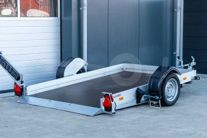 Humbaur HKT 182515 S verlaagbare aanhangwagen met hydraulische handpomp, afmeting 250x157cm, bruto 1800kg