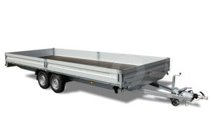 Humbaur plateauwagen HT 306221 GR,  622x207cm, bruto 3000kg (2140 netto), laadvloerhoogte 79cm, 35cm aluminium borden, banden 14", tandemas geremd