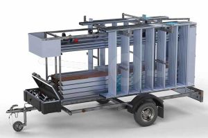 Euroscaffold steiger met aanhanger, afmeting steiger 305x135cm, werkhoogte steiger 10,2 meter
