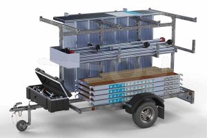 Aanhanger compleet met steiger basic 250x135cm 12,2 meter werkhoogte