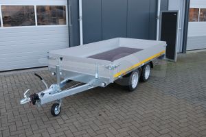 Eduard plateauwagen 3015-4-P3-2063, Lxb 300x150cm, Bruto 2000kg (1591kg netto), Lvh 63cm, Alu borden 30cm, Tandemas geremd, Banden 195/50R13.