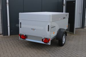 Humbaur aluminium bagagewagen (lxbxh) 205x110x68cm, type HA 102111-5 met deksel, Bruto 1000kg (800kg netto), Aluminium wanden 50cm, Enkelas geremd, Banden 155/80R13