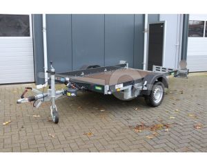Transporter Unsinn UA 2615-14-13 voor kleine voertuigen Lxb 260x155cm, Bruto 1400kg (1030kg netto), Hydraulisch handmatig zakbaar, Lvh 46cm, Enkelas geremd, Banden 195/50R13