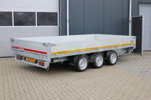 Eduard 3-zijdige kipper 4018-5-33-3563-P, Lxb 406x180cm, Bruto 3500kg (2484kg netto), Elektrische en handmatige bediening, Lvh 63cm, Borden 30cm, Tridem geremd, Banden 195/50R13