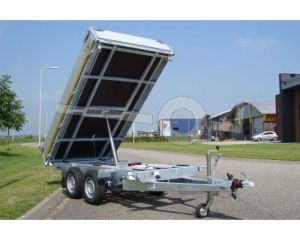 Eduard 3-zijdige kipper 3116-4-33-3063-N, Lxb 310x160cm, Bruto 3000kg (2301kg netto), Elektrische bediening, Lvh 63cm, Borden 30cm, Tandemas geremd, Banden 195/50R13