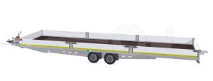 Eduard multitransporter 8024-4-PM3-3563, Lxb 806x240cm, Bruto 3500kg (2410kg netto), Lvh 63cm, Alu borden 30cm, Tandemas geremd, Banden 195/50R13, Met oprijplaten en lier.