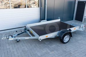 Humbaur HKT 152515 S verlaagbare aanhangwagen met elektrische bediening, afmeting 250x157cm, bruto 1500kg