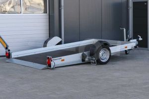 Humbaur hydraulisch zakbare transporter HKT 132817 S, 280x176cm, bruto laadvermogen 1350kg, met elektrische bediening op de dissel