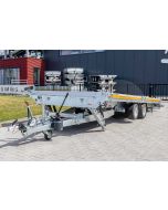 Vooraanzicht Eduard kantelbare autotransporter 406x220cm GVW 3000kg laadvloerhoogte 63cm 4022-4-AOB10-300-J-63 voorzien van hydraulische uitzetsteunen