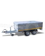 Vlakzeil compleet, voor Eduard Trailer plateauwagen en kipper 250x145, grijs 0712, ongemonteerd