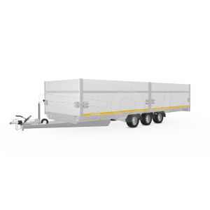 70cm hoge bovenscharnierende opzetborden voor Eduard plateauwagen, multitransporter of kipper met een laadbak van 606x220 cm