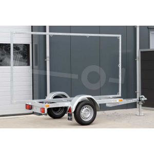 Reclamewagen Twins Trailers TR01, voor doekmaat tot 290x140, enkelas ongeremd. 750kg (netto 640kg)