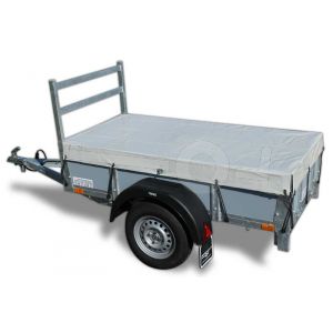 Vlakzeil compleet, voor Twins Trailers bakwagen 200x110, grijs, ongemonteerd