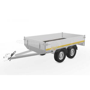 Eduard plateauwagen 2514-4-PB30-100-72, 250x145cm, bruto 1000kg, laadvloerhoogte 72cm, geremde tandemasser.