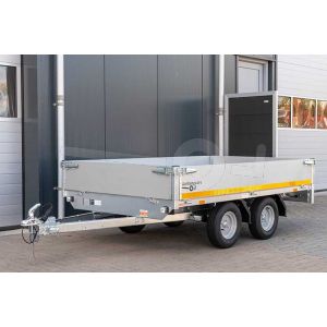 Vooraanzicht Eduard plateauwagen 2615-2-PB30-075-56-2 260x150cm ongeremde tandemas 10" wielen met 145/80R10 banden